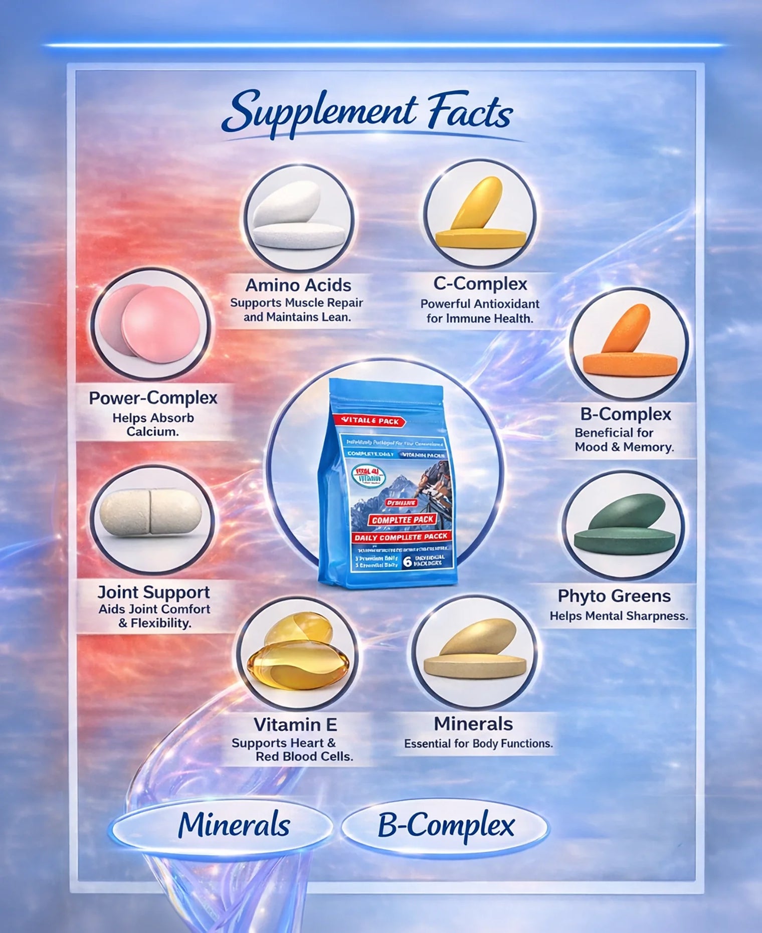 Vital 4U Vitamin Sample Pack - 6 Pouches