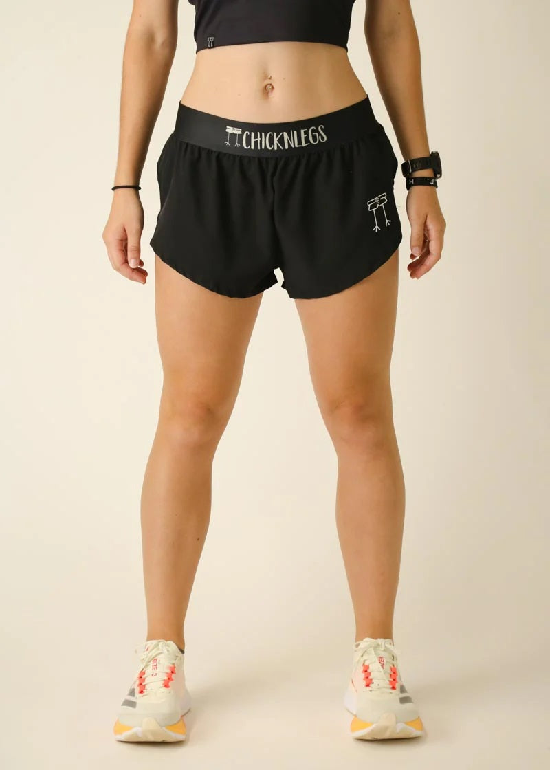 Women's Black 1.5" Split Shorts