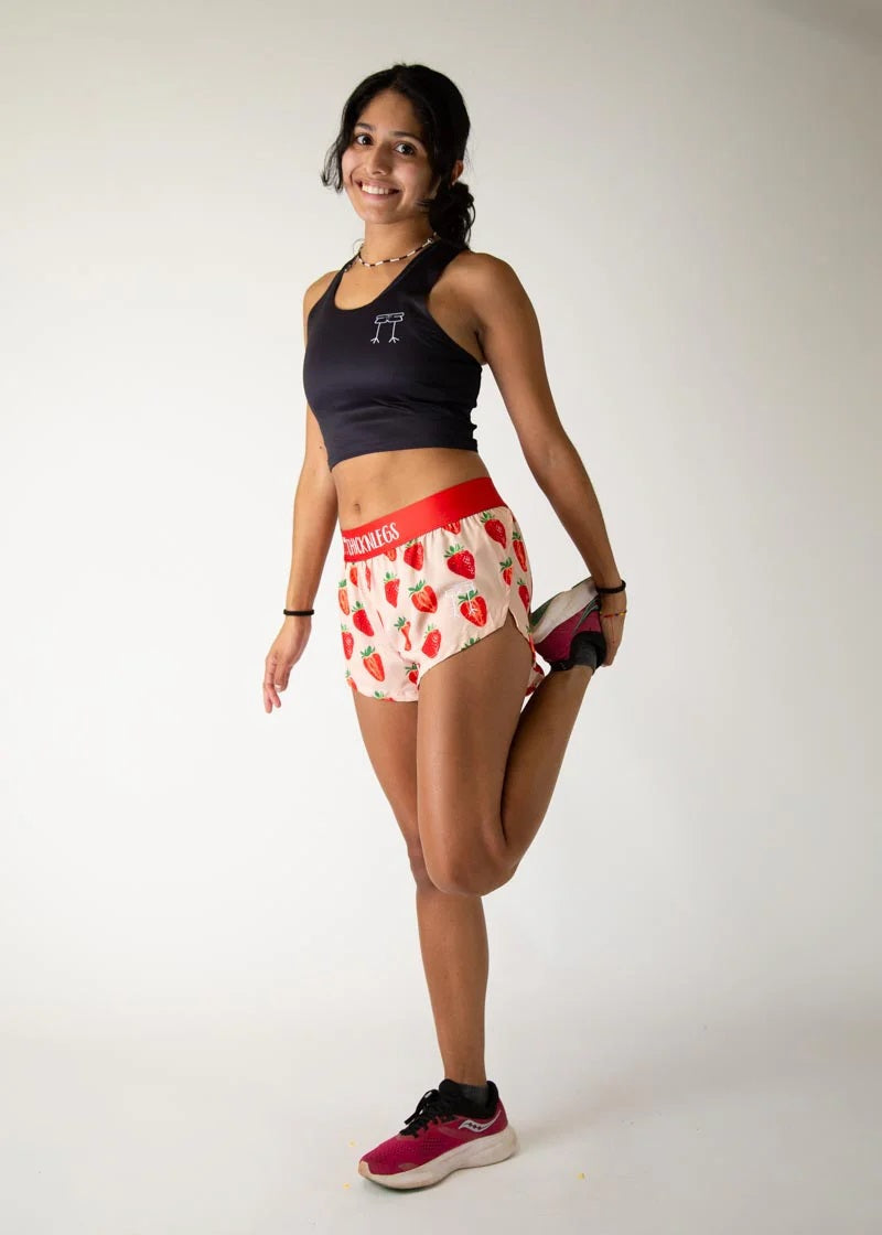 Women's Strawberry 1.5" Split Shorts XXS, XS, S, M, L, XL