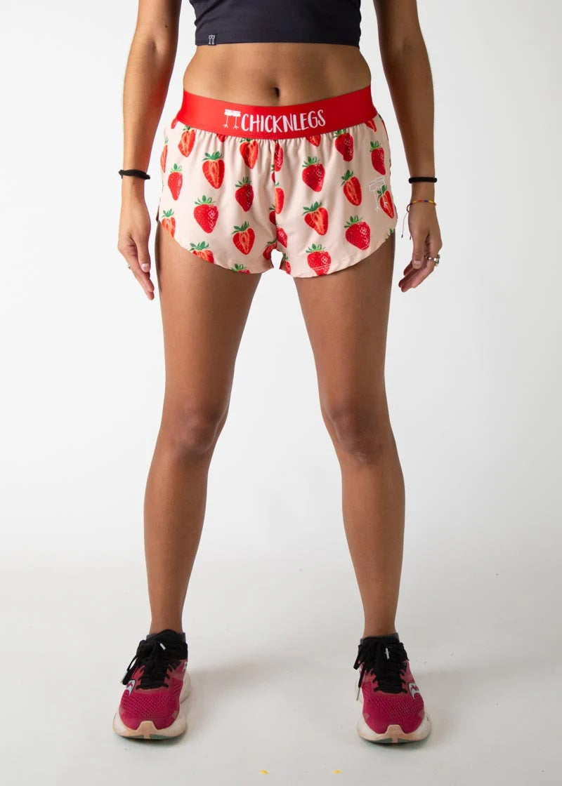 Women's Strawberry 1.5" Split Shorts XXS, XS, S, M, L, XL