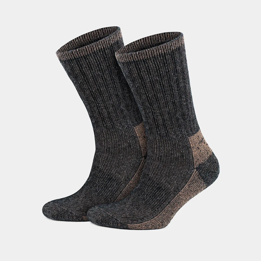 Thermal Warm Terry Lined Alpaca Hiking Boot Socks for Men & Women - Optic Effect