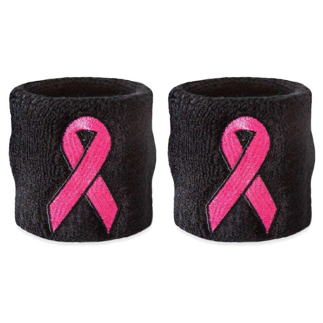 Pink Ribbon Wristband Pair
