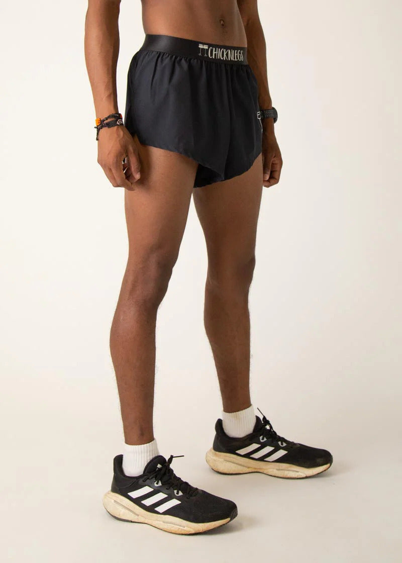 Men's Black 2" Half Split Shorts (XS, S, M, L, XL)