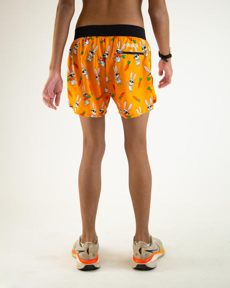 Men's Bad Bunny 4" Half Split Shorts (Orange)