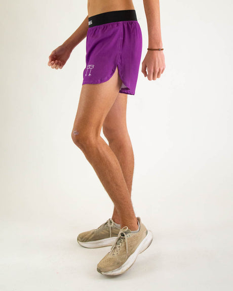 Men's Deep Purple 4" Half Split Shorts XS S M L XL