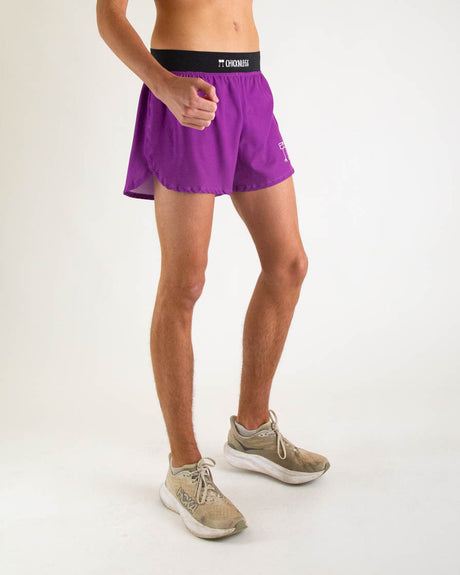 Men's Deep Purple 4" Half Split Shorts XS S M L XL