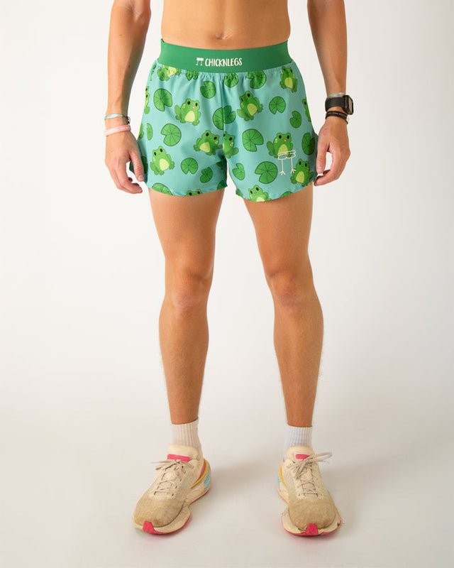Men's Fartlek Froggies 4" Half Split Shorts (Blue/Green)