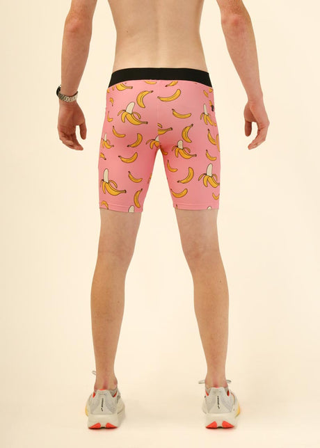 Men's Pink Bananas 8" Half Tights XS S M L XL