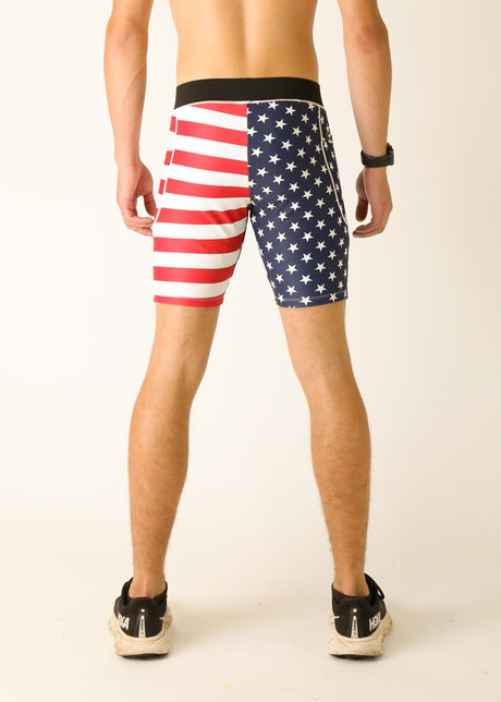 Men's USA 8" Half Tights (XS S M L XL)
