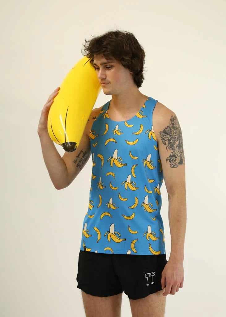 Men's Bananas Performance Singlet (Blue)