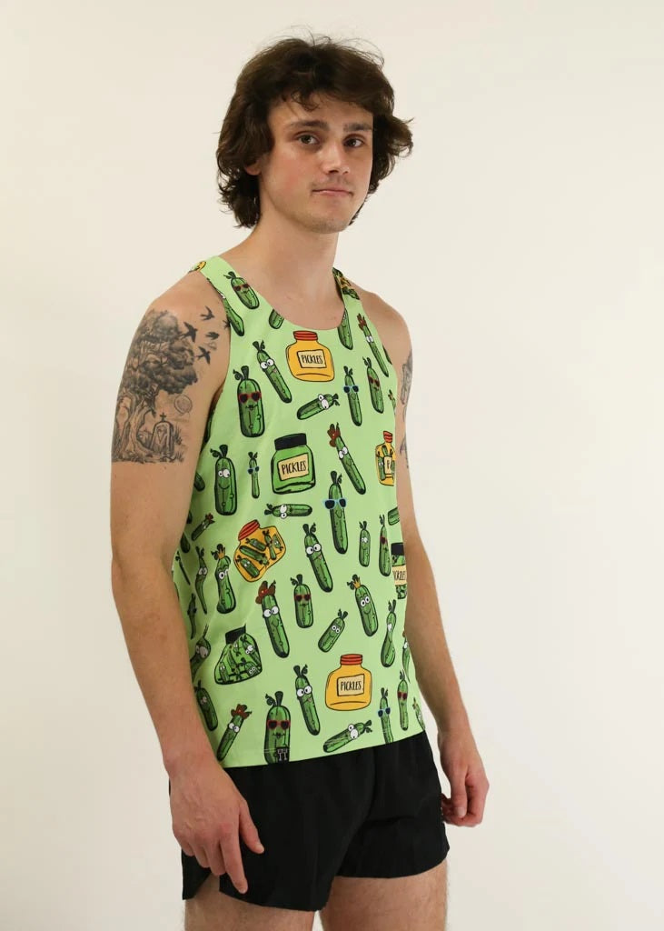 Men's Pickles Performance Singlet (Green) XS S M L XL