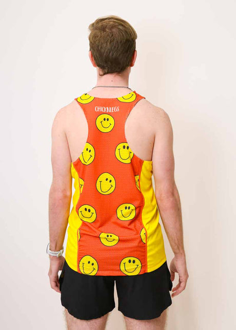 Men's Smileys Performance Singlet (Orange) XS S M L XL
