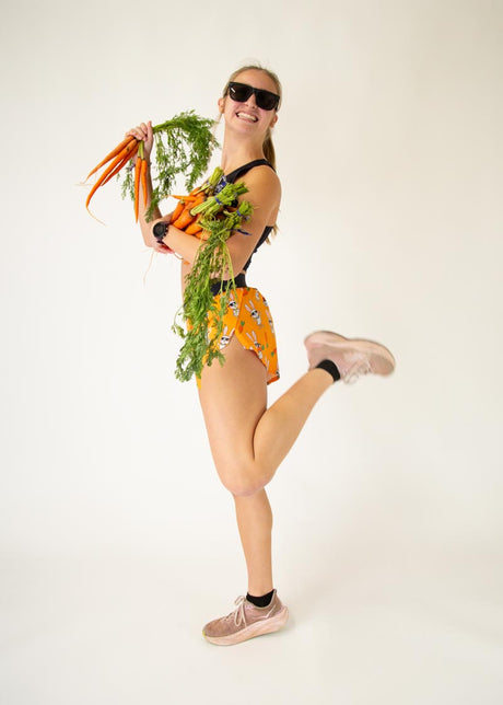 Women's Bad Bunny 1.5" Split Shorts (Orange)