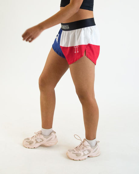 Women's Texas 1.5" Split Shorts (Red, White & Blue) XXS, XS, S, M, L, XL