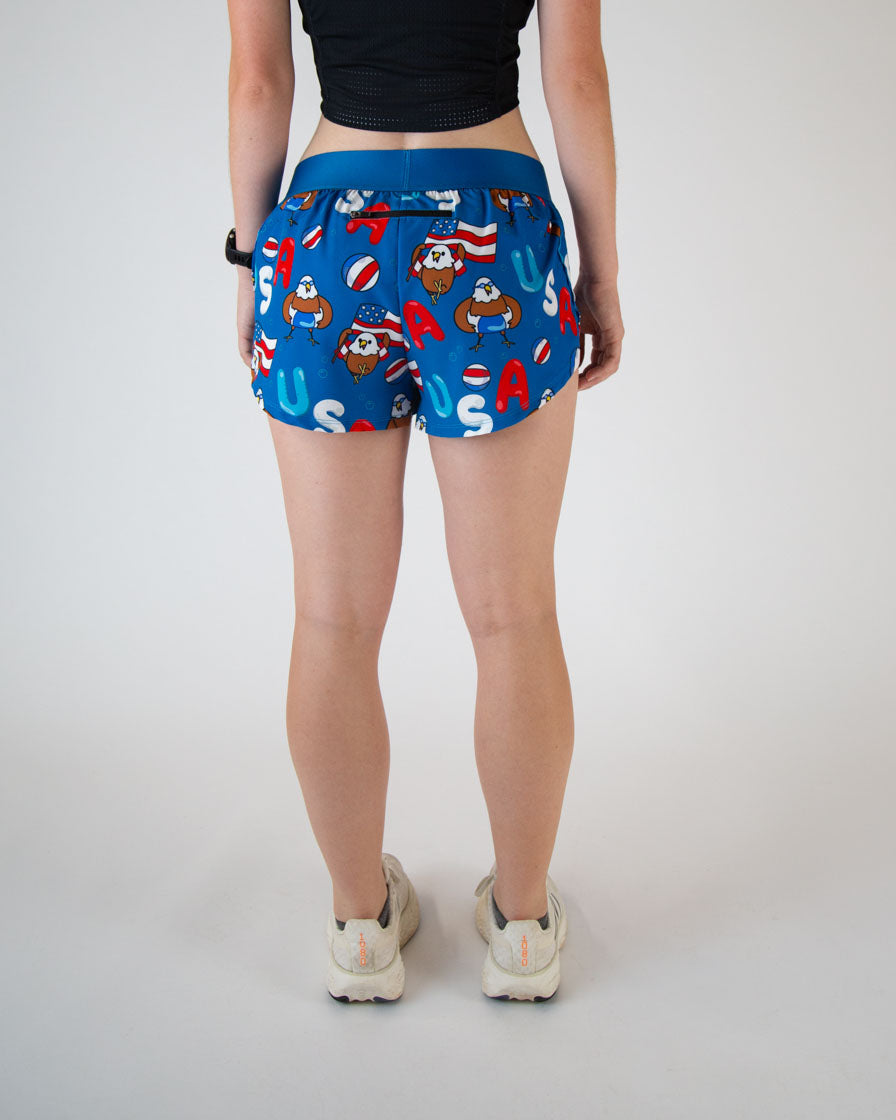 Women's Pool Party 1.5" Split Shorts (XXS, XS, S, M, L, XL)