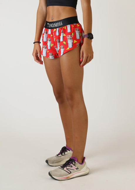 Women's Burritos 1.5" Split Shorts (Red)