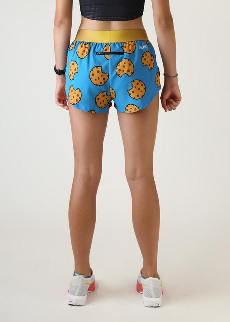 Women's Chocolate Chip Cookies 1.5" Split Shorts (Blue) XXS-XL