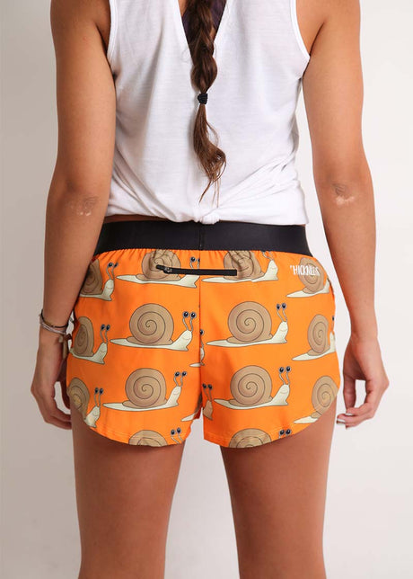 Women's Snails Pace 1.5" Split Shorts (Orange)