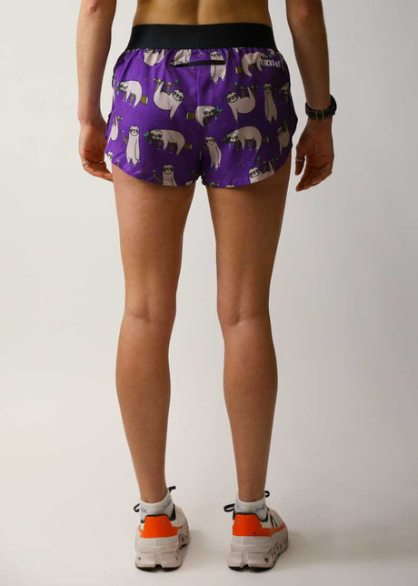 Women's Sloths 1.5" Split Shorts (Purple)