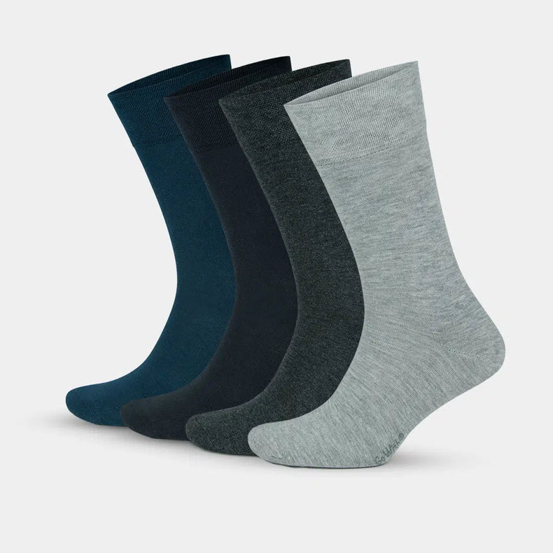 Men's Cotton Crew Seamless Dress Socks - Multicolor