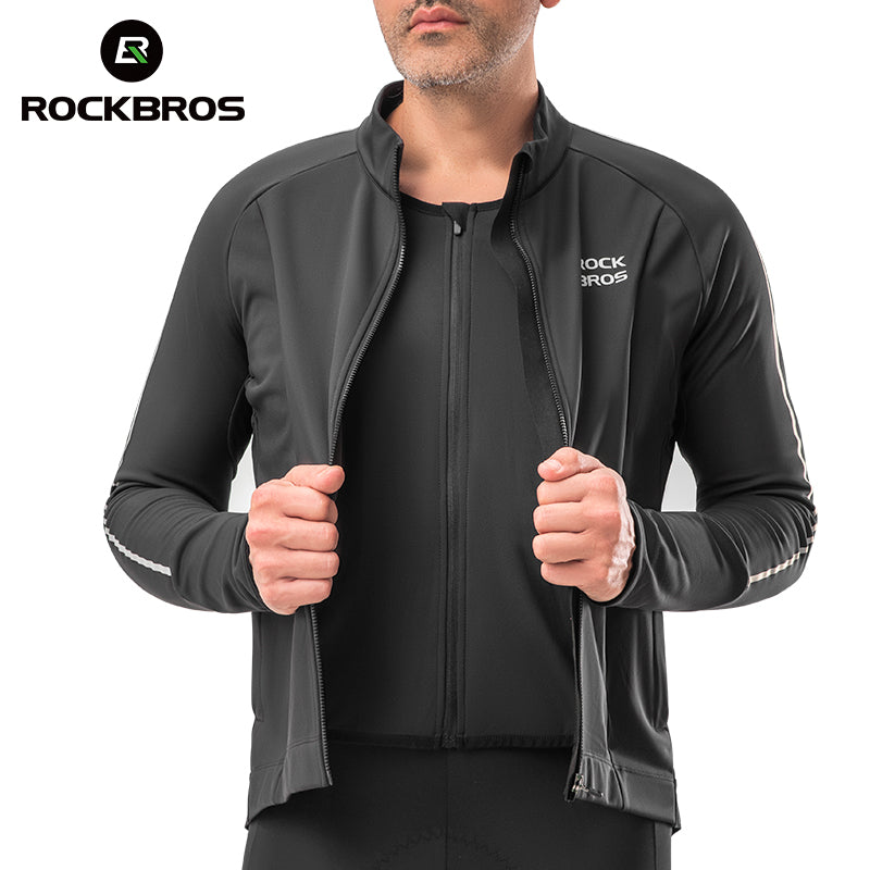 Men’s Cycling Fleece Jersey Long Sleeve for 32–50°F