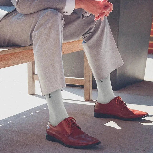 Men's Bamboo Crew Dress Socks - Black & Multicolor