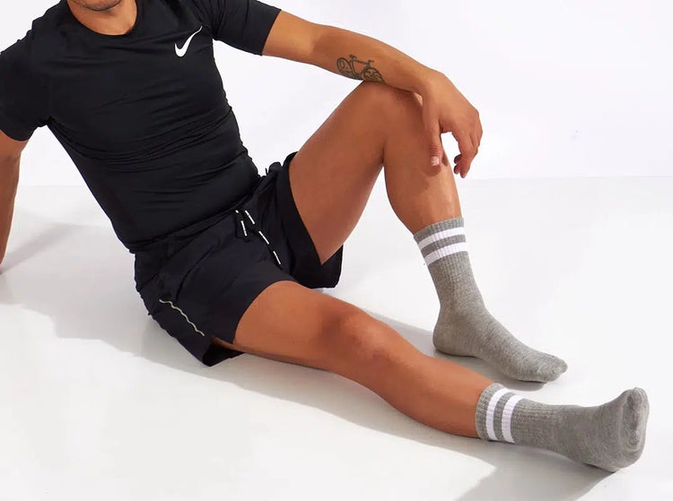 Men's Cotton Quarter Striped Retro College Socks