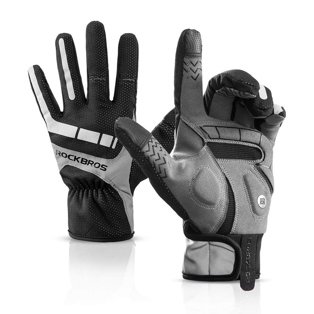 Fleece Full Finger Cycling Gloves, Motorcycle and Mountain Bike Gloves