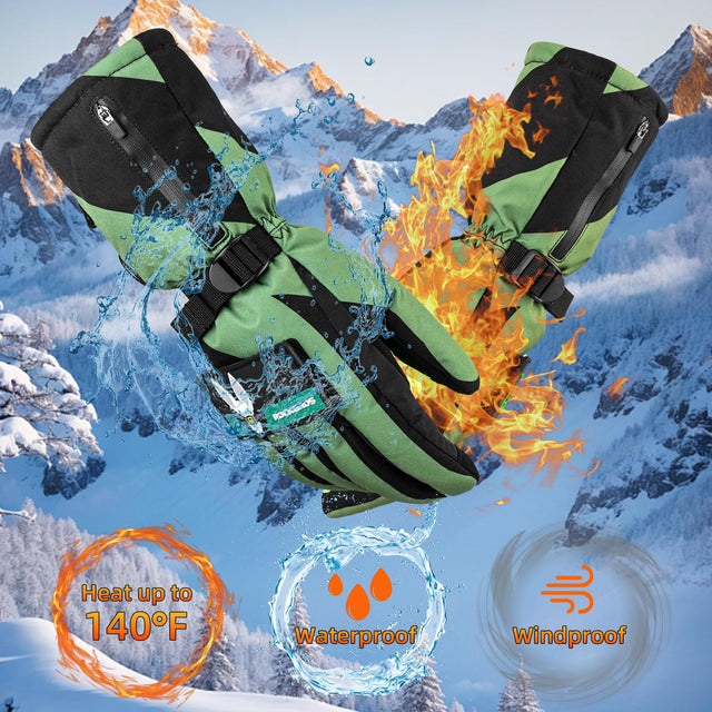 ROCKBROS Heated Gloves, Rechargeable Winter Touchscreen Hand Warmers for Men Women