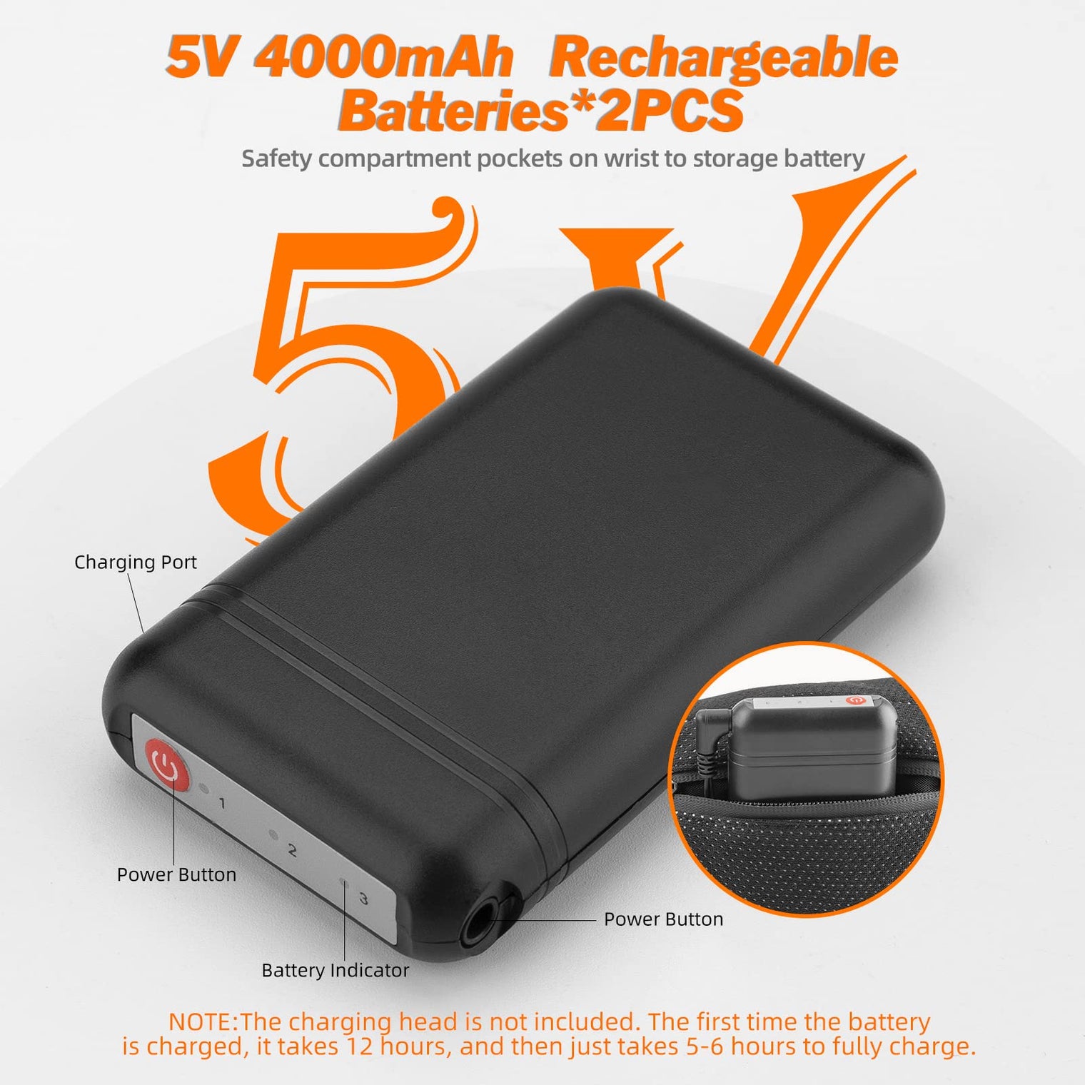 ROCKBROS Rechargeable Heated Gloves 4000mAh Touchscreen Windproof Thermal