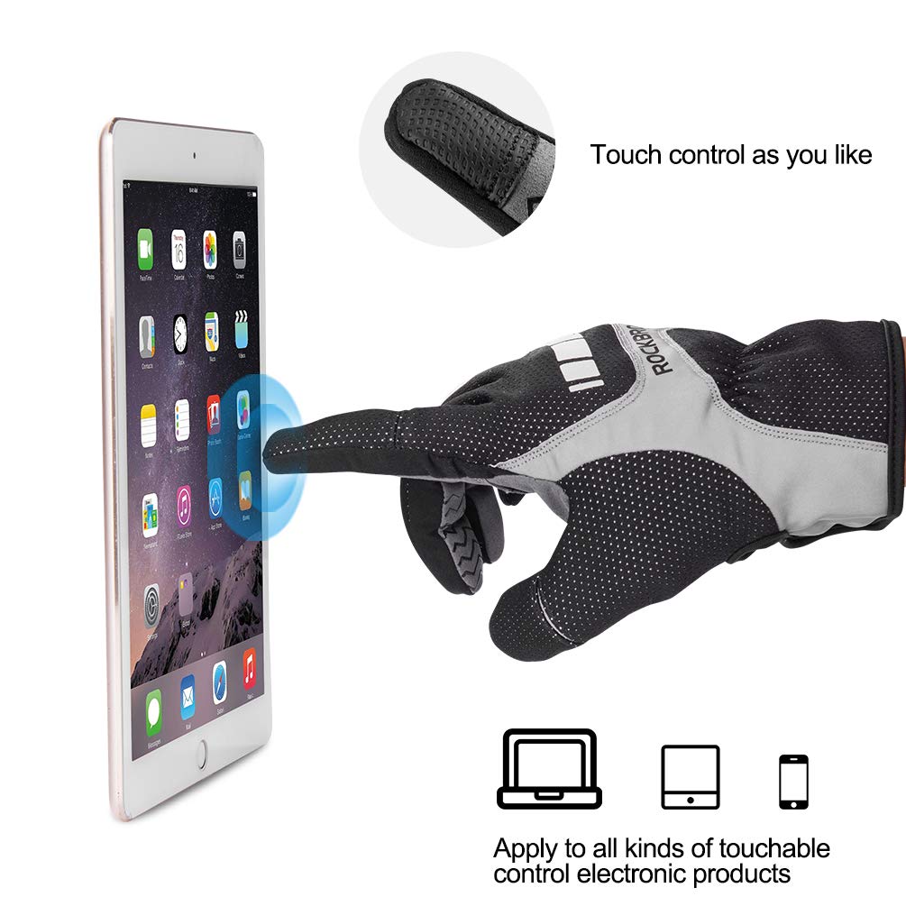 Fleece Full Finger Cycling Gloves, Motorcycle and Mountain Bike Gloves
