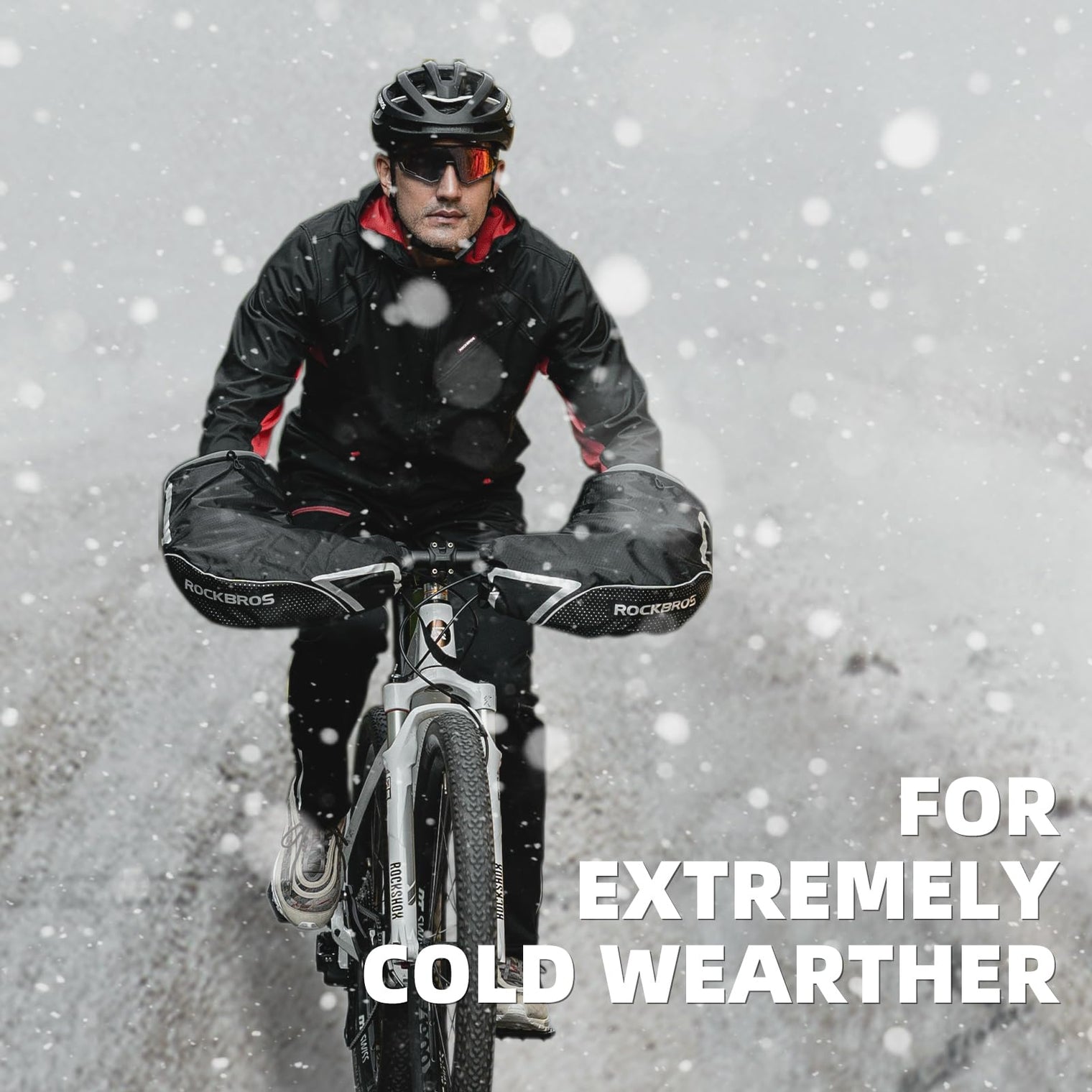ROCKBROS Winter Handlebar Mittens - Extreme Cold Weather MTB Fat Bike Pogies