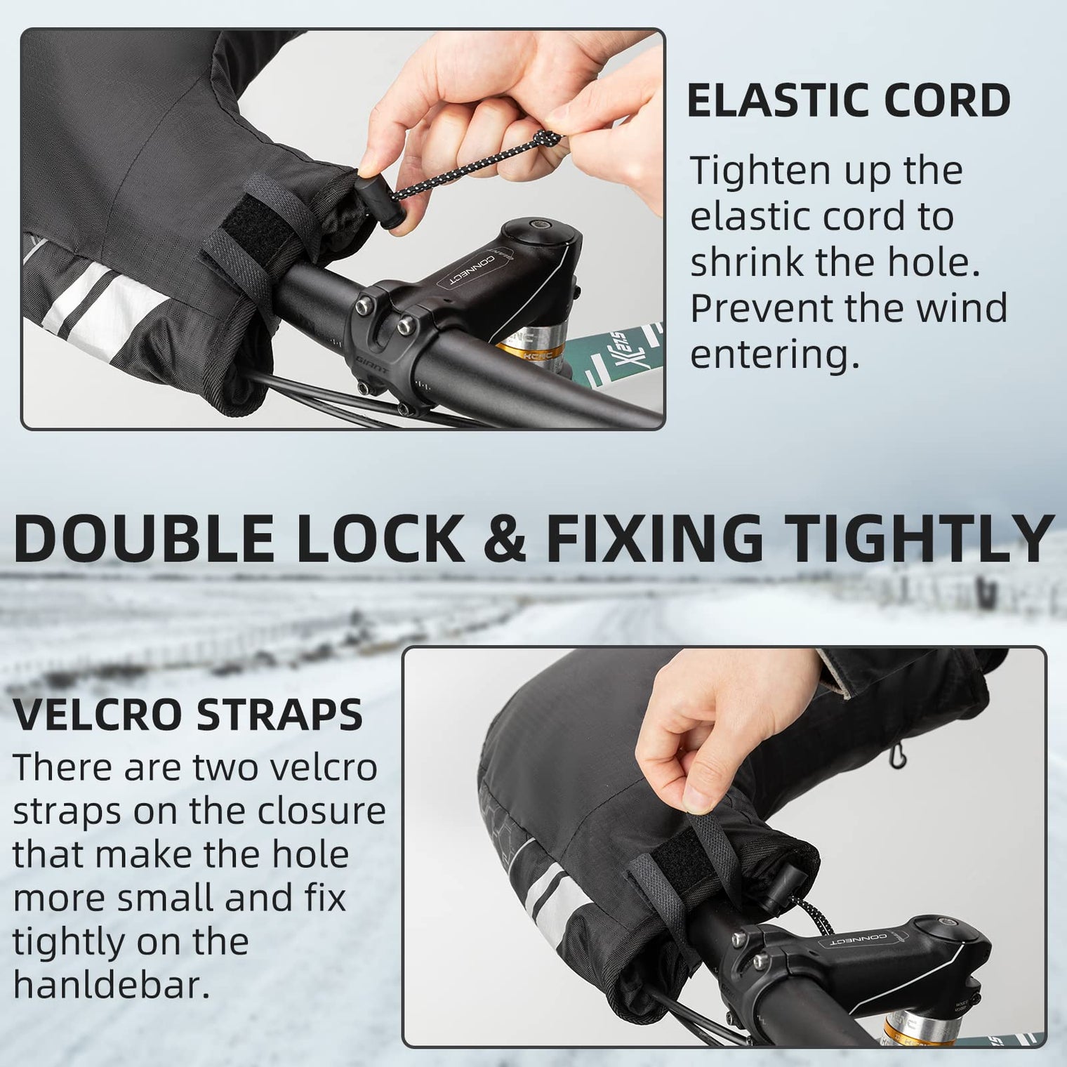 ROCKBROS Thinsulate Windproof Thermal Mountain Bike Handlebar Mittens