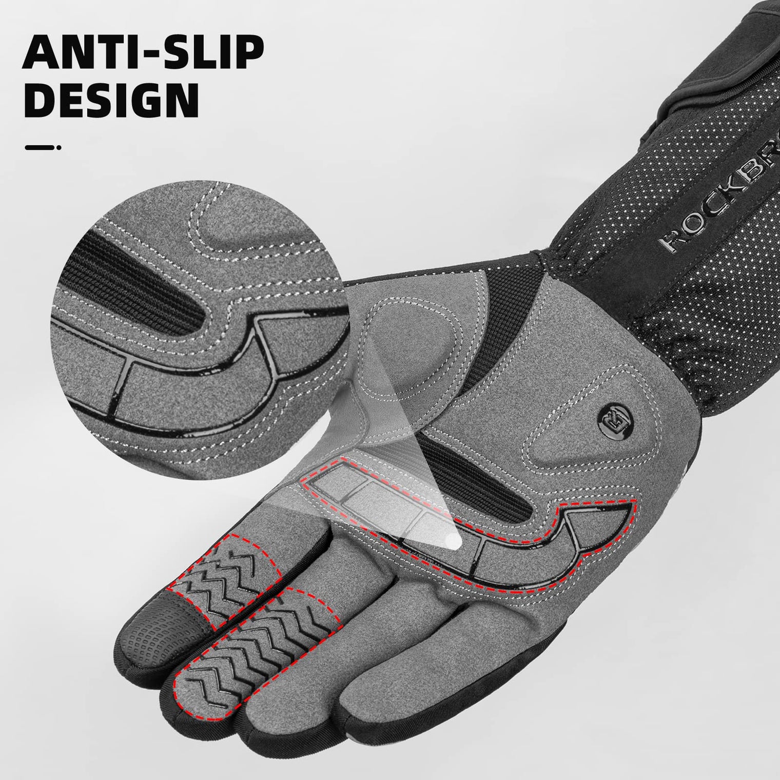 ROCKBROS Rechargeable Heated Gloves 4000mAh Touchscreen Windproof Thermal