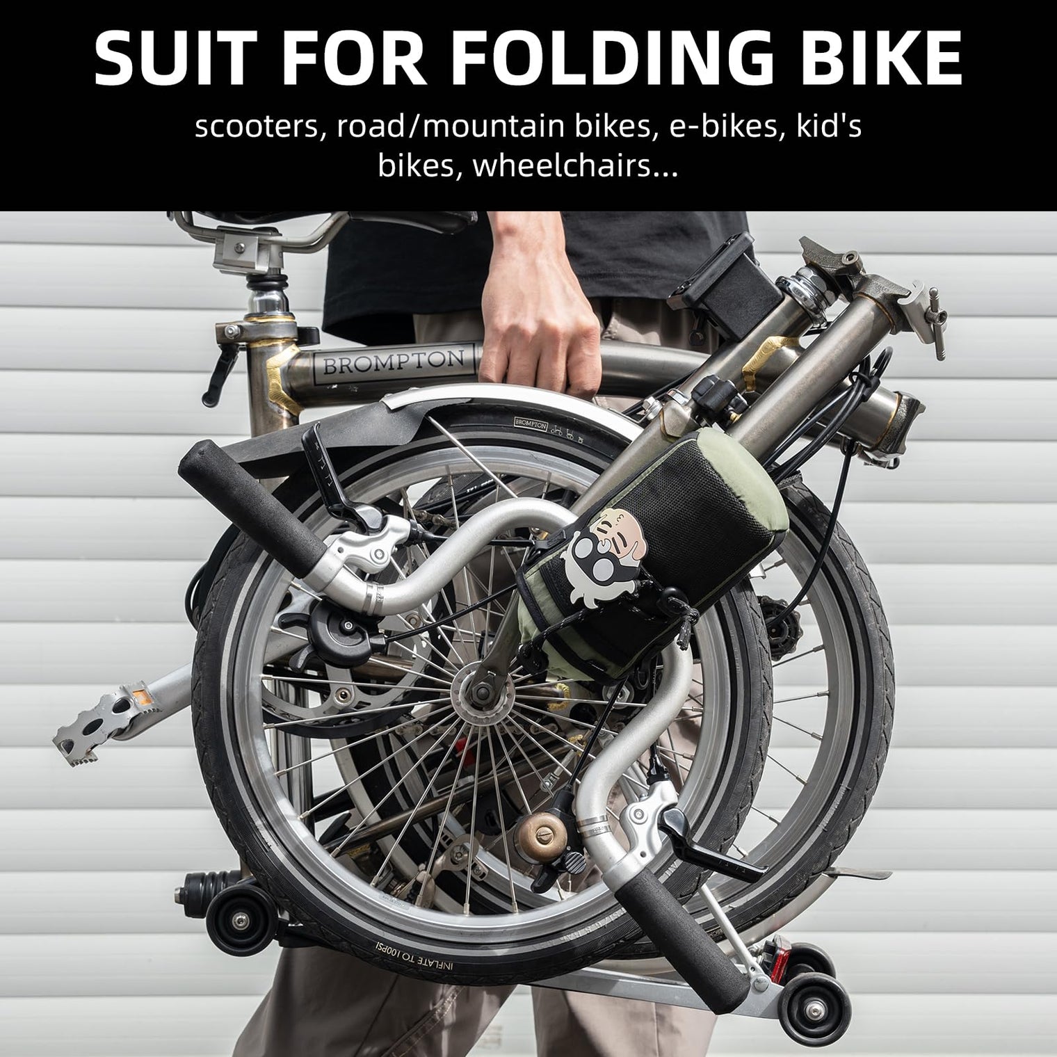 ROCKBROS Bike Water Bottle Holder with Mesh Pockets for Kids Adults