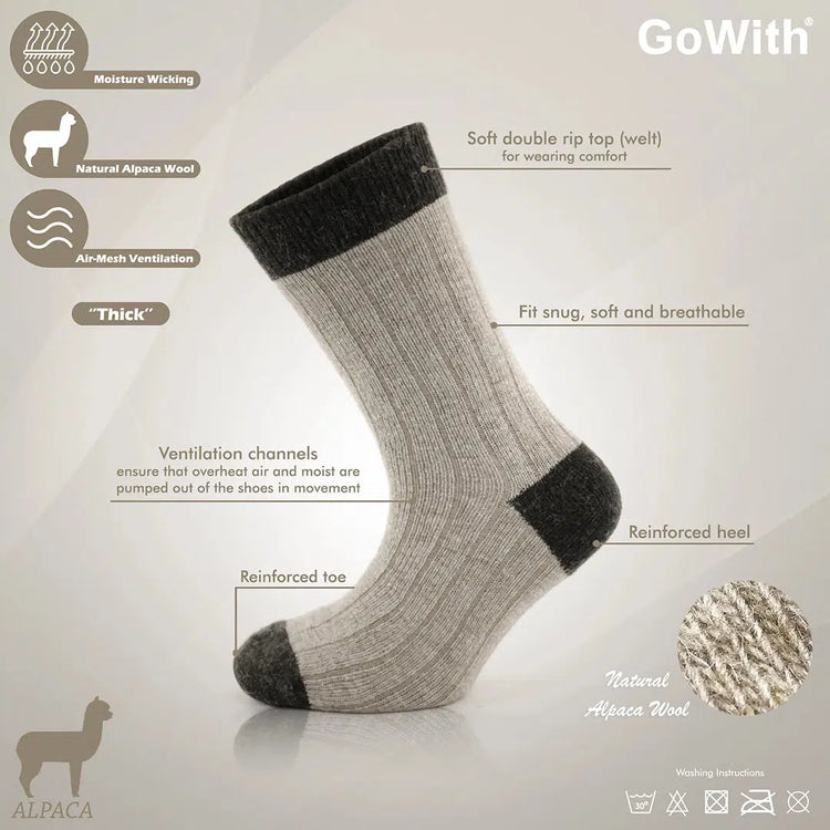 Kids Alpaca Wool Warm Thermal Crew Socks