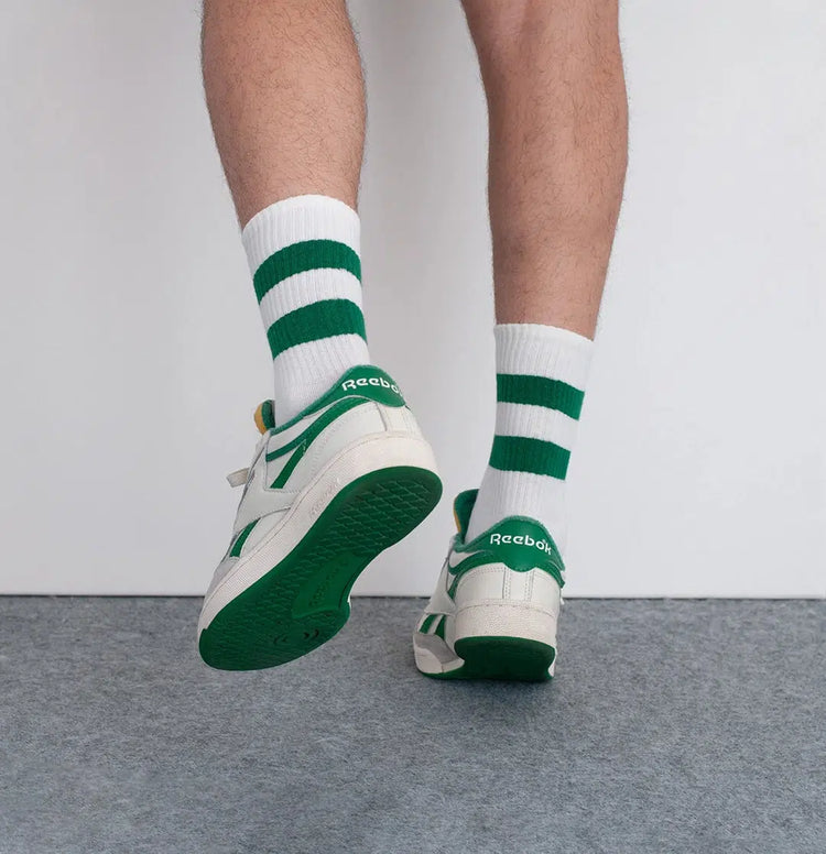 Men's Cotton Quarter Striped Retro College Socks