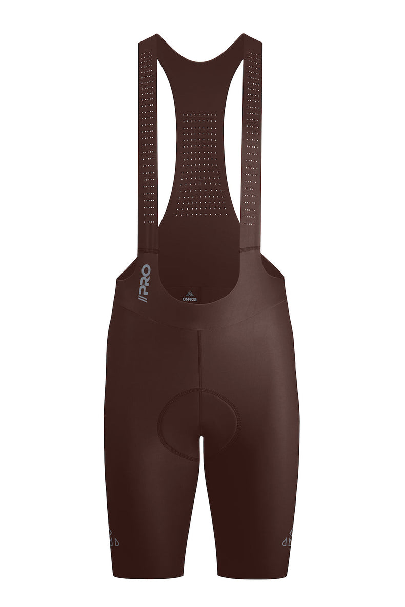 Men's Seamless Brown Pro Cycling Bib Shorts
