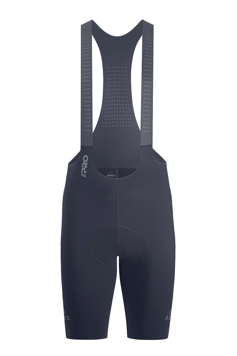 Men's Seamless Grey Pro Cycling Bib Shorts
