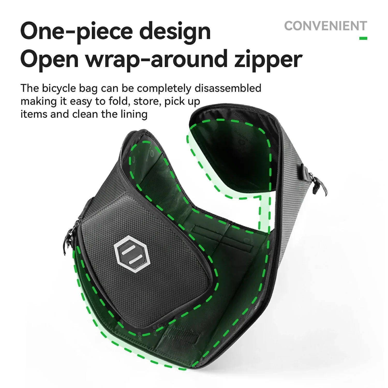 Bike Rear Rack Bag One-Piece Foldable 11L-15L