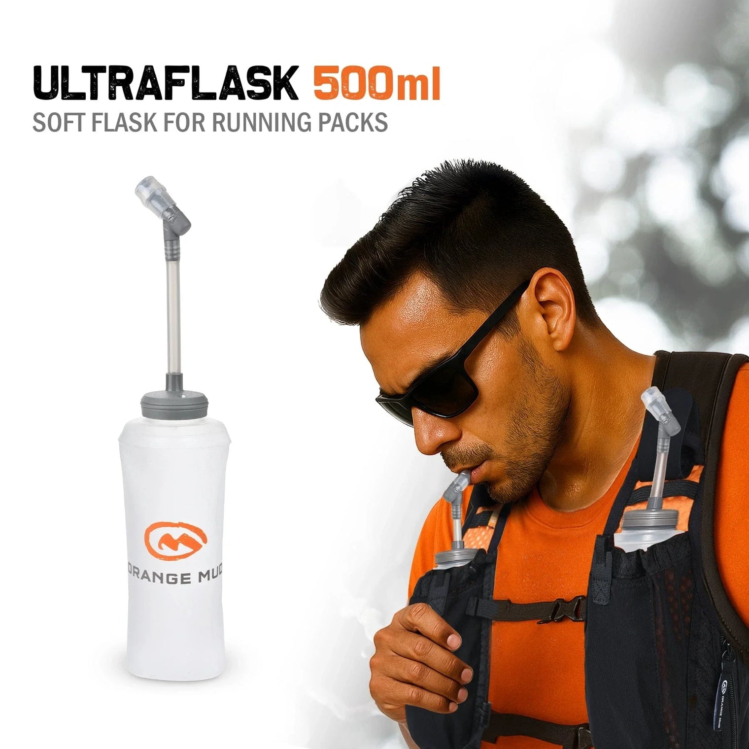 Ultraflask, 500ml soft flask, 17 oz, by Orange Mud
