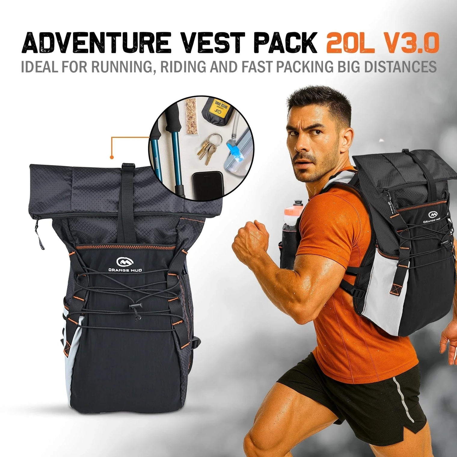 Adventure Vest Pack, 20L 3.0: Ideal for running, riding and fast packing big distances.