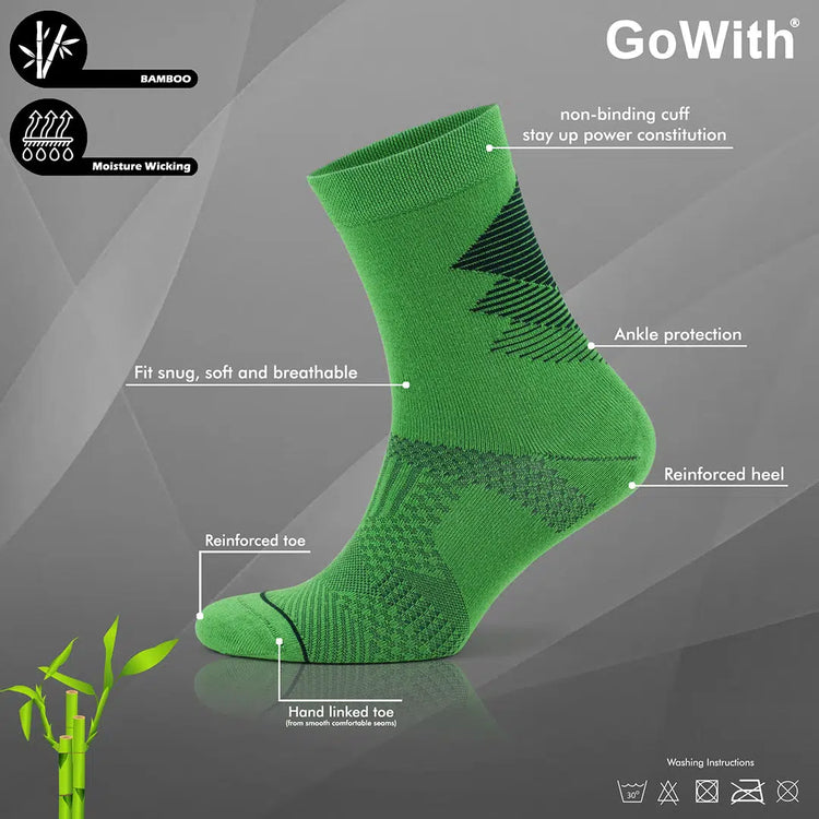 Men's Bamboo Colorful & Patterned Quarter Dress Socks