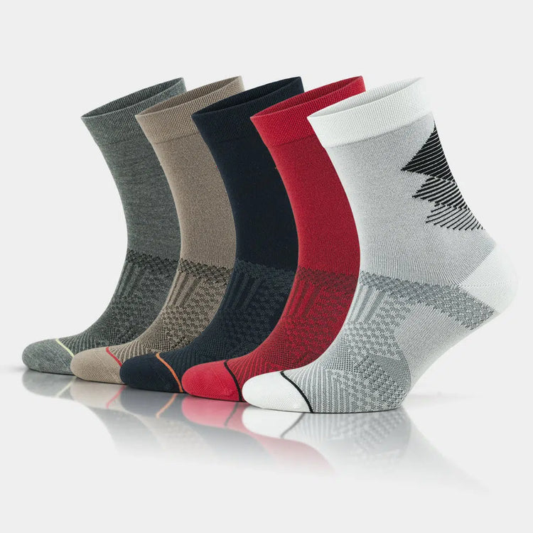 Men's Bamboo Colorful & Patterned Quarter Dress Socks