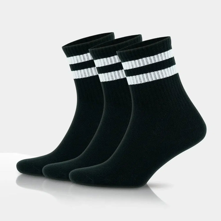 Men's Cotton Quarter Striped Retro College Socks