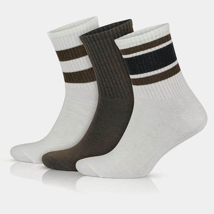Men's Cotton Quarter Striped Retro College Socks