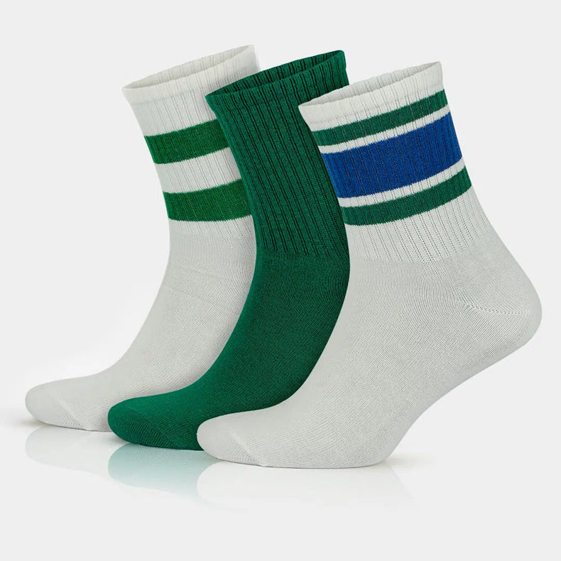 Men's Cotton Quarter Striped Retro College Socks
