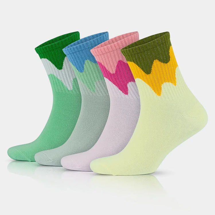 Men's Cotton Quarter Striped Retro College Socks