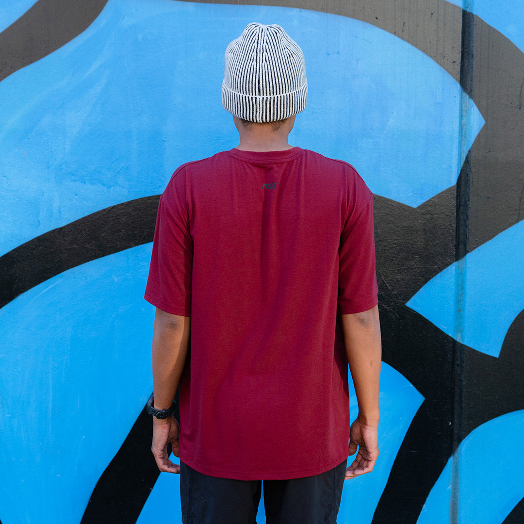 Men's Running Tee- Cabernet