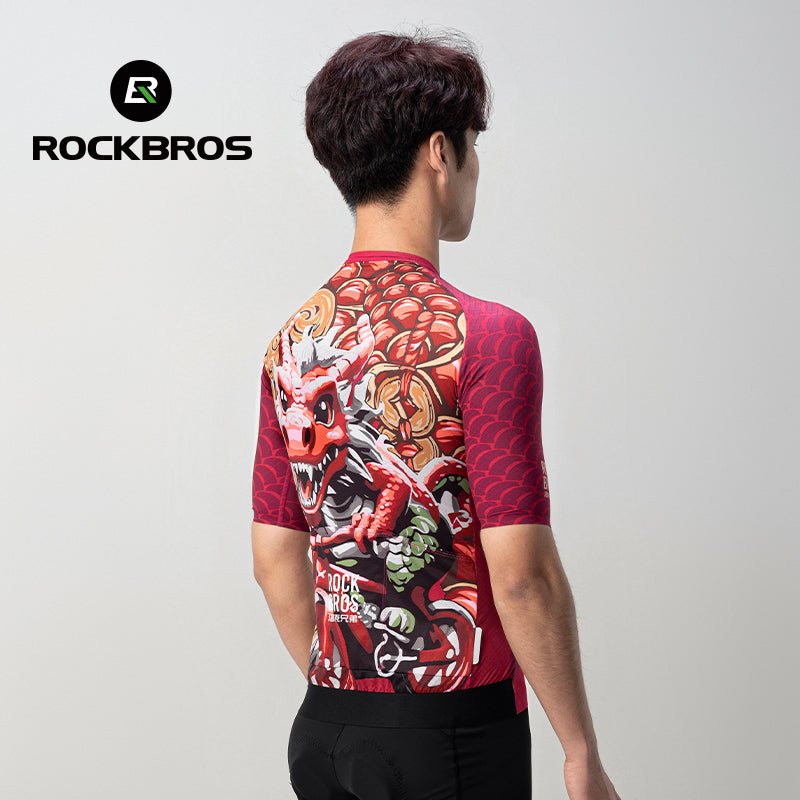 ROCKBROS Dragon Year Paint Model Series Quick Dry Cycling Jersey for Spring Summer